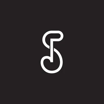 Letter sp abstract doodle simple lines logo vector Stock Illustration