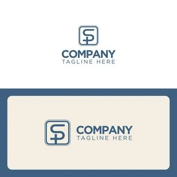 Letter SP Monogram Square Logo Icon Illustrazione stock