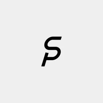 Letter SP PS Logo Design Simple Vector Stock Illustration