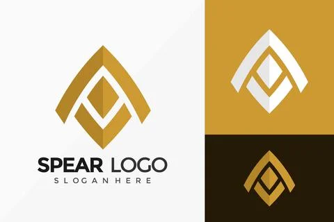 Letter A Spear Logo Vector Design. Abstract emblem, designs concept, logos, l Illustration