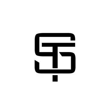Letter ST monogram logo design Stock Illustration