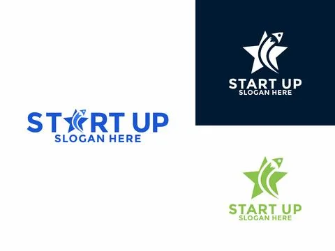 Letter A Star and Rocket logo vector. Start Up logo design vector, Apps log.. Stock Illustration