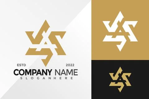 Letter A Star Logo Design Vector illustration template Illustrazione stock