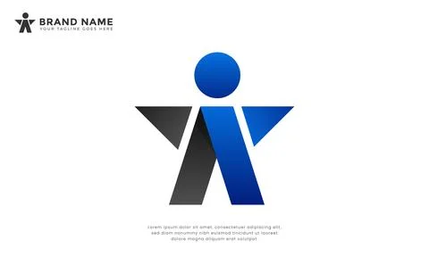Letter A Star Man Logo Stock Illustration