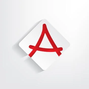 Letter a as a sticker Stock Illustration