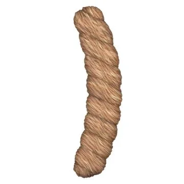 Letter stylized in the form of a rope - 3D render Stock Illustration