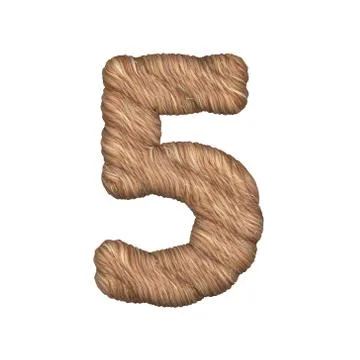Letter stylized in the form of a rope - 3D render Stock Illustration