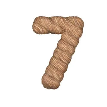 Letter stylized in the form of a rope - 3D render Stock Illustration