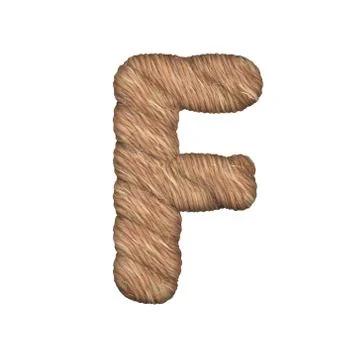 Letter stylized in the form of a rope - 3D render Stock Illustration