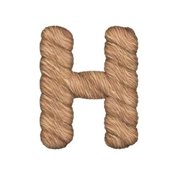 Letter stylized in the form of a rope - 3D render Stock Illustration