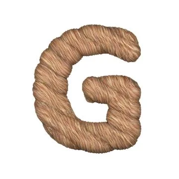Letter stylized in the form of a rope - 3D render Stock Illustration