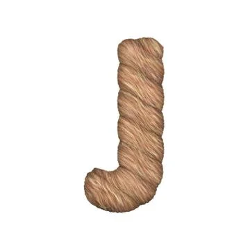 Letter stylized in the form of a rope - 3D render Stock Illustration