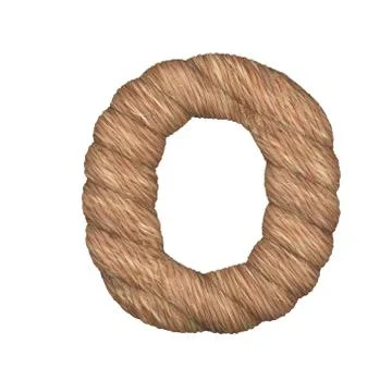Letter stylized in the form of a rope - 3D render Stock Illustration
