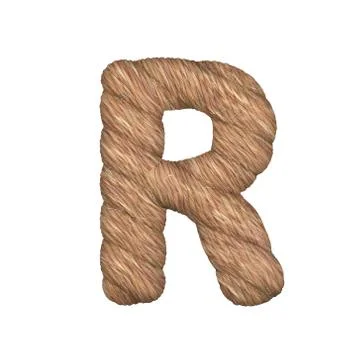 Letter stylized in the form of a rope - 3D render Stock Illustration
