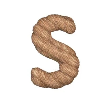 Letter stylized in the form of a rope - 3D render Stock Illustration
