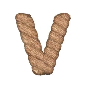 Letter stylized in the form of a rope - 3D render Stock Illustration