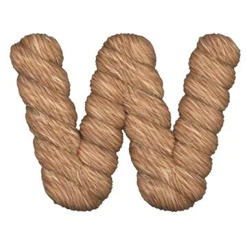 Letter stylized in the form of a rope - 3D render Stock Illustration