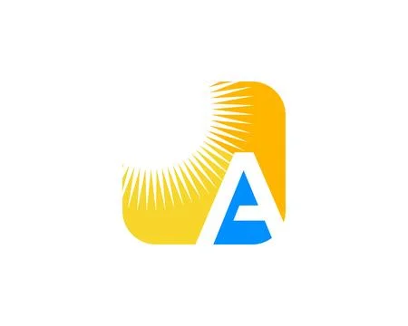 Letter A With Sun Logo Icon Stock Illustration
