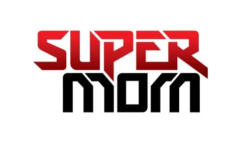 Letter super mom design vector Stock Illustration