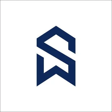 Letter sw logo design vector,initials sw logo Stock Illustration