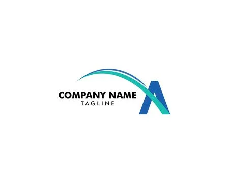 A Letter Swoosh Logo Template Stock Illustration