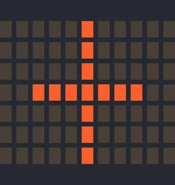 Letter Symbol Plus Led orange color and a dark background, Vector illustratio 库存插图