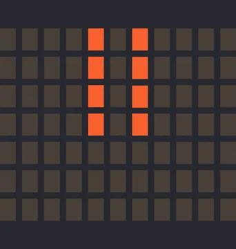 Letter Symbol Quotation Mark Led orange color and a dark background, Vector.. 库存插图