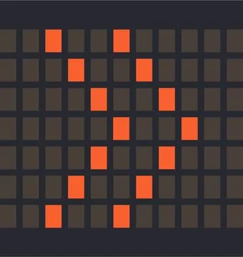 Letter Symbol Right Shift Led orange color and a dark background, Vector il.. 库存插图