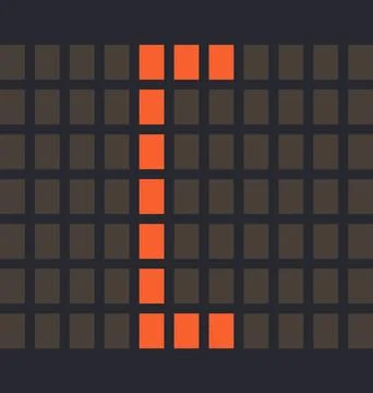 Letter Symbol Square Bracket Left Led orange color and a dark background, V.. Stockillustratie