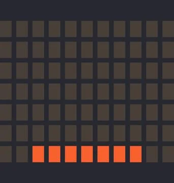 Letter Symbol Underscore Led orange color and a dark background, Vector ill.. Stockillustratie