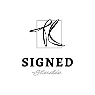Letter T and K inside square icon logo design Stock Illustration