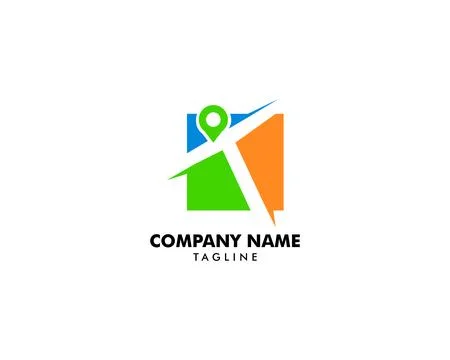 Letter T and map pin logo concept Stock Illustration