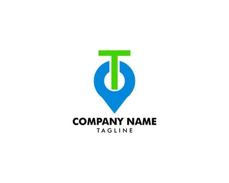 Letter T and map pin logo concept Stock Illustration