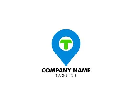 Letter T and map pin logo concept Stock Illustration