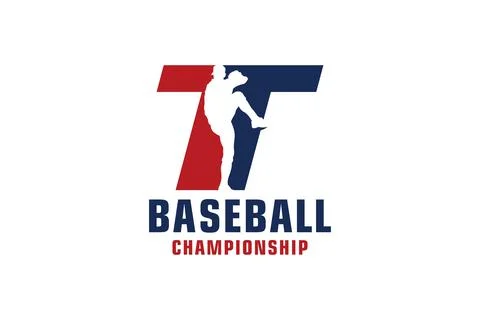 Letter T with Baseball Logo Design. Vector Design Template Elements for Spo.. 스톡 일러스트