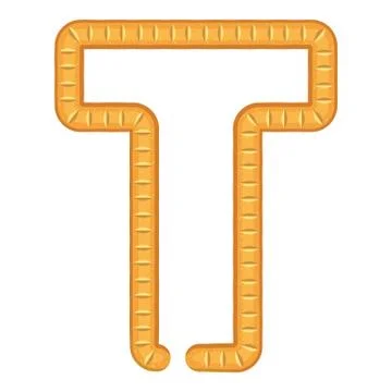 Letter t bread icon, cartoon style Stock Illustration