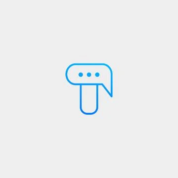 Letter T Chat Bubble Logo Template Vector Design Stock Illustration
