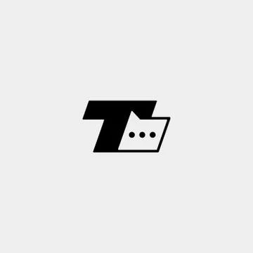 Letter T Chat Bubble Logo Template Vector Design Stock Illustration