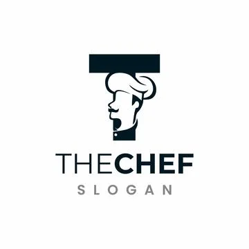 Letter T Chef Logo , Initial Restaurant Cook Vector Design Stock Illustration