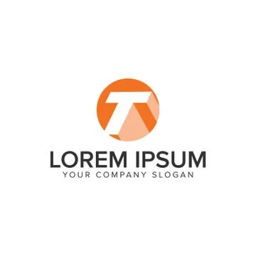 Letter T circle shadow logo. negative space design concept template. fully ed Stock-Illustration