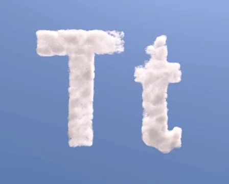 Letter T cloud shape Letter T cloud shape, isolated on white background Co... Stock Photos