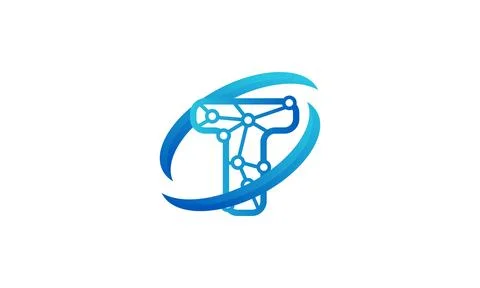 Letter t connect tech abstract logo symbol icon vector graphic design 스톡 일러스트