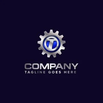 Letter T gear vector template logo. This Design is suitable for technology, i Stock Illustration