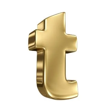 Letter t from gold solid alphabet イラスト素材
