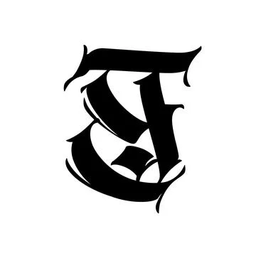 Letter T, in the Gothic style. Vector. Alphabet. Calligraphy and lettering. M Stock Illustration