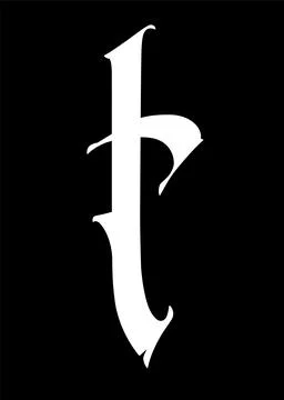 Letter t, in the Gothic style. Vector. Alphabet. The symbol is isolated on a Stock Illustration