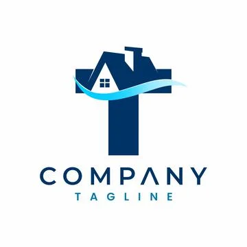 Letter T House Logo , Initial Home Logo Stock Illustration