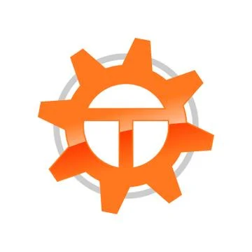 Letter T Initial Engineering Solution Symbol Design Stock Illustration