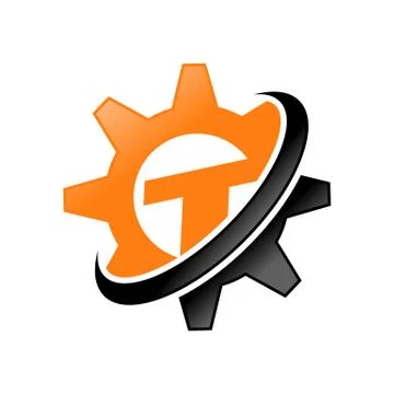 Letter T Initial Global Engineering Solution Symbol Stock Illustration