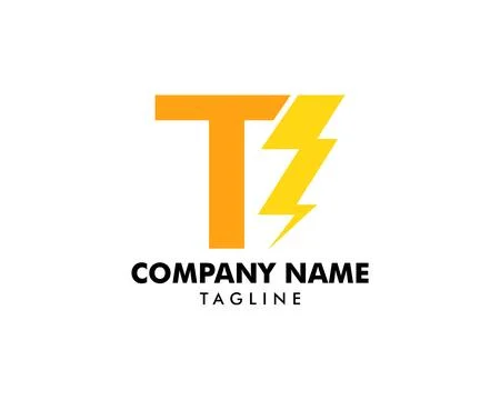 Letter T lightning logo icon design template elements Illustrazione stock